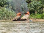 Polsek Cerenti Tertibkan 13 Rakit PETI di Sepanjang Aliran Sungai Batang Kuantan