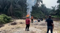 Polsek Kuantan Mudik Tertibkan Tiga Rakit PETI di Areal Perkebunan PT Agrinas Palma Nusantara